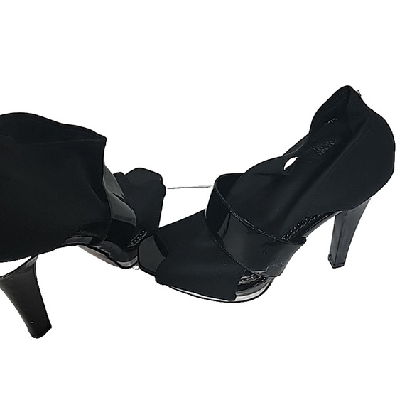 Luichiny Marching On Black Open Toe Platform Stilleto Heel Shoes Size 10 M - Picture 9 of 15
